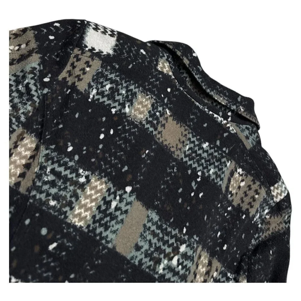 FREE PEOPLE Soft Flannel Plaid Full Zip Designer Light Jacket Womens Size 6